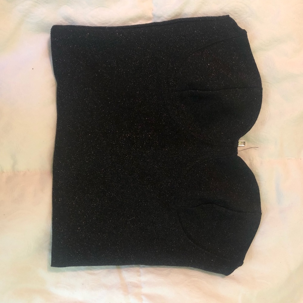 Black Sparkly Bustier Top